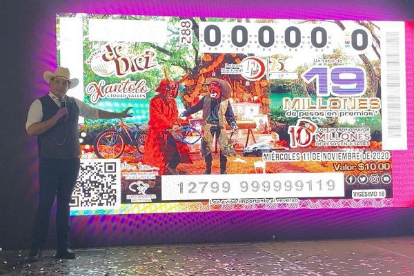 Billete de la Lotería Nacional “Xantolo Ciudad Valles”